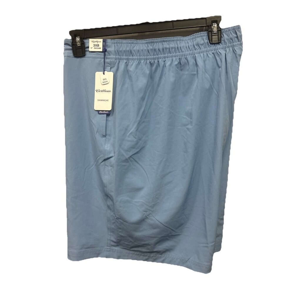 Caribbean Big & Tall 3XB Cargo Swim Trunks Mens Lined Indigo Blue Shorts 9" - Picture 2 of 7